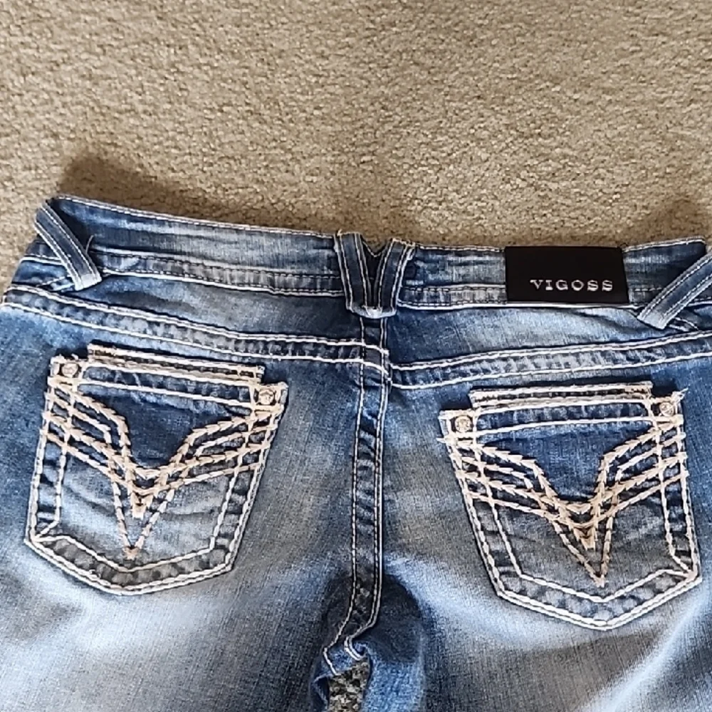 Vigoss Distressed Flare Jeans - Light Blue - Picture 6 of 7